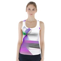 Abstract T- Shirt Purple Northern Lights Colorful Abstract T- Shirt Racer Back Sports Top by maxcute