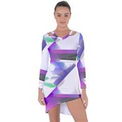 Abstract T- Shirt Purple Northern Lights Colorful Abstract T- Shirt Asymmetric Cut-out Shift Dress by maxcute