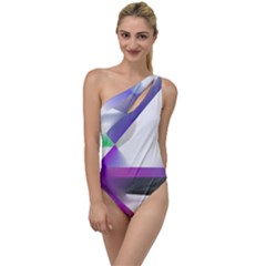 Abstract T- Shirt Purple Northern Lights Colorful Abstract T- Shirt To One Side Swimsuit by maxcute