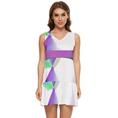 Abstract T- Shirt Purple Northern Lights Colorful Abstract T- Shirt Tiered Sleeveless Mini Dress by maxcute