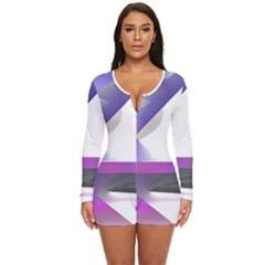 Abstract T- Shirt Purple Northern Lights Colorful Abstract T- Shirt Long Sleeve Boyleg Swimsuit by maxcute