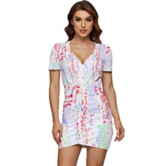 Abstractart T- Shirt Abstract Forest In Pink T- Shirt Low Cut Cap Sleeve Mini Dress by maxcute