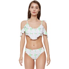 Animal T- Shirt Funny Unique Animal 4 Ruffle Edge Tie Up Bikini Set	 by maxcute