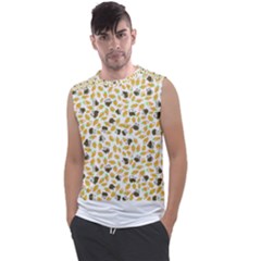 Art T- Shirt Brown Bunnies And Orange Carrots On Goldenrod Easter Pattern T- Shirt Men s Regular Tank Top by maxcute