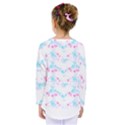 Bat Pattern T- Shirt Bats And Bows Blue Pink T- Shirt Kids  Long Sleeve Tee View2