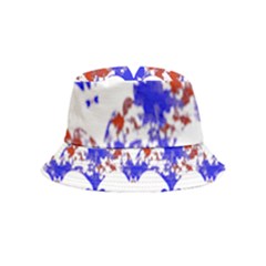 Bat Pattern T- Shirt White Bats And Bows Red Blue T- Shirt Bucket Hat (kids)