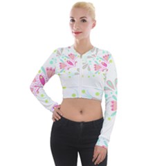 Batik T- Shirt Batik Floral Pattern T- Shirt Long Sleeve Cropped Velvet Jacket by maxcute