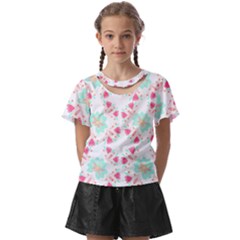 Batik T- Shirt Flowers Batik Pattern T- Shirt Kids  Front Cut Tee by maxcute