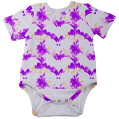 Bats Pattern T- Shirt White Bats And Bows Pink Yellow T- Shirt Baby Short Sleeve Bodysuit