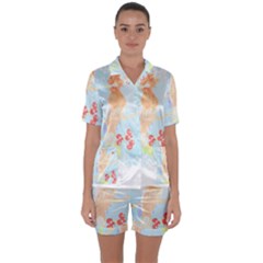Bird Lover T- Shirtbird T- Shirt (13) Satin Short Sleeve Pajamas Set by maxcute