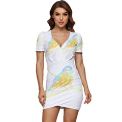 Bird Lover T- Shirtbird T- Shirt (22) Low Cut Cap Sleeve Mini Dress by maxcute