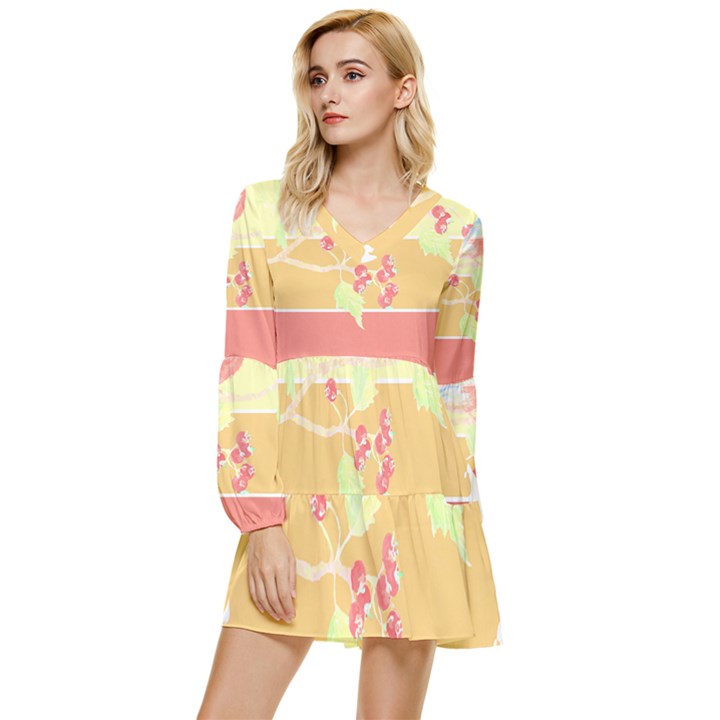 Bird Lover T- Shirtbird T- Shirt (30) Tiered Long Sleeve Mini Dress