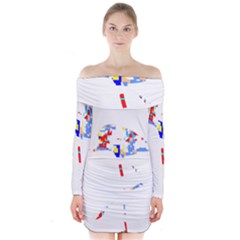 Bird Lover T- Shirtbird T- Shirt (7) Long Sleeve Off Shoulder Dress by maxcute