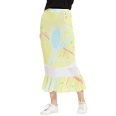 Birds Illustration T- Shirtbird T- Shirt (3) Maxi Fishtail Chiffon Skirt by maxcute