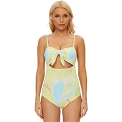 Birds Illustration T- Shirtbird T- Shirt (3) Knot Front One-piece Swimsuit