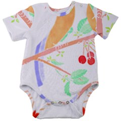 Birds Illustration T- Shirtbird T- Shirt (8) Baby Short Sleeve Bodysuit by maxcute
