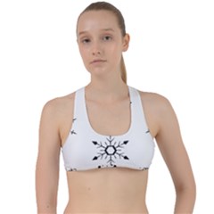 Black And White Pattern T- Shirt Black And White Pattern 12 Criss Cross Racerback Sports Bra by maxcute