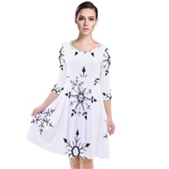 Black And White Pattern T- Shirt Black And White Pattern 12 Quarter Sleeve Waist Band Dress by maxcute