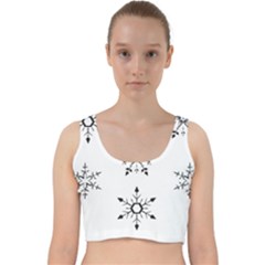 Black And White Pattern T- Shirt Black And White Pattern 12 Velvet Racer Back Crop Top