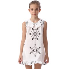 Black And White Pattern T- Shirt Black And White Pattern 12 Kids  Pilgrim Collar Ruffle Hem Dress by maxcute