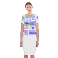 Blocks T- Shirt Blockage Abstract Art 2 T- Shirt Classic Short Sleeve Midi Dress