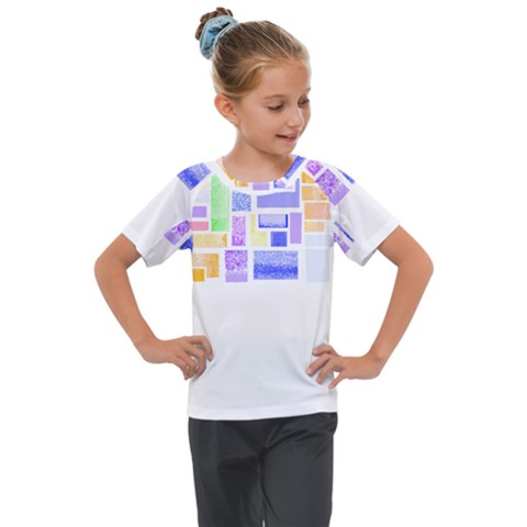 Blocks T- Shirt Blockage Abstract Art 2 T- Shirt Kids  Mesh Piece Tee by maxcute