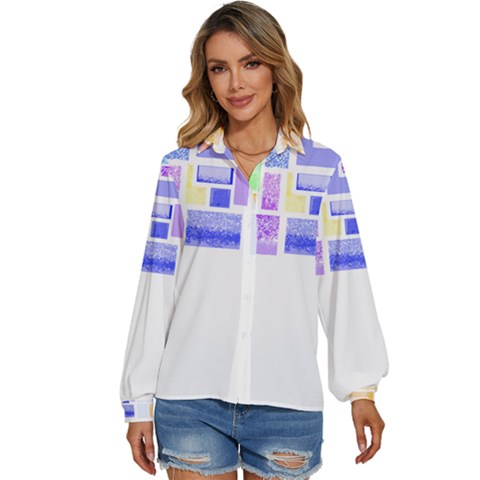 Blocks T- Shirt Blockage Abstract Art 2 T- Shirt Women s Long Sleeve Button Down Shirt by maxcute