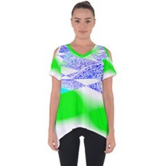 Blue Green Black Abstract Art T- Shirt Blue Green Black Abstract Art T- Shirt Cut Out Side Drop Tee by maxcute