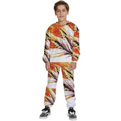 Boho Fire Feather Pattern T- Shirt Boho Fire Feather Pattern T- Shirt Kids  Sweatshirt Set by maxcute