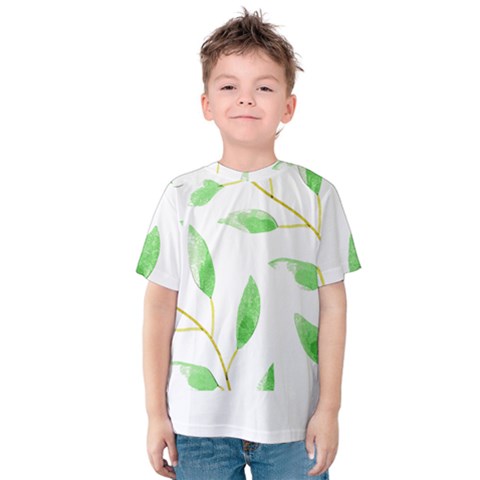 Boho Leaf Pattern T- Shirt Boho Leaf Pattern8 Kids  Cotton Tee by maxcute