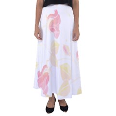 Botanical T- Shirt Botanical Beautiful Flowered T- Shirt Flared Maxi Skirt by maxcute