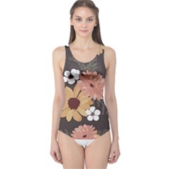 Botanical T- Shirt Botanical Delicate Floral T- Shirt One Piece Swimsuit by maxcute