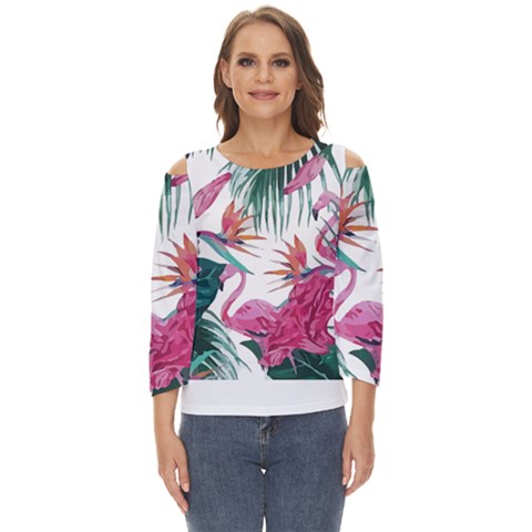 Botanical T- Shirt Botanical Fascinating Floral T- Shirt Cut Out Wide Sleeve Top by maxcute