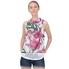 Botanical T- Shirt Botanical Graceful Revival T- Shirt High Neck Satin Top by maxcute