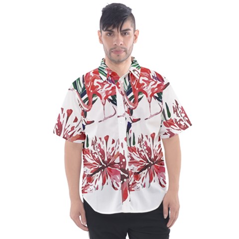 Botanical T- Shirt Botanical Pattern Hummingbird T- Shirt Men s Short Sleeve Shirt by maxcute