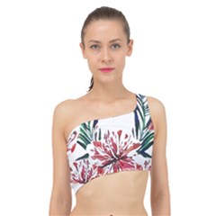 Botanical T- Shirt Botanical Pattern Hummingbird T- Shirt Spliced Up Bikini Top  by maxcute