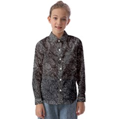 Stretch Marks Abstract Grunge Design Kids  Long Sleeve Shirt by dflcprintsclothing