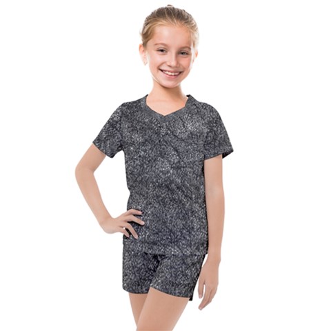 Stretch Marks Abstract Grunge Design Kids  Mesh Tee And Shorts Set by dflcprintsclothing