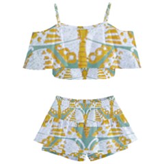 Butterflies T- Shirt Butterflies Pattern T- Shirt Kids  Off Shoulder Skirt Bikini