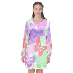 Butterflies T- Shirt Butterfly Party T- Shirt Long Sleeve Chiffon Shift Dress  by maxcute