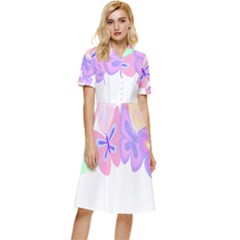 Butterflies T- Shirt Kaleidoscope Of Butterflies T- Shirt Button Top Knee Length Dress