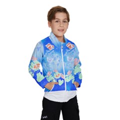 Butterflies T- Shirt Serenity Blue Floral Design With Butterflies T- Shirt Kids  Windbreaker by maxcute