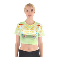 Butterfly Art T- Shirtbutterfly T- Shirt (1) Cotton Crop Top by maxcute