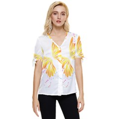 Butterfly Art T- Shirtbutterfly T- Shirt (5) Bow Sleeve Button Up Top by maxcute