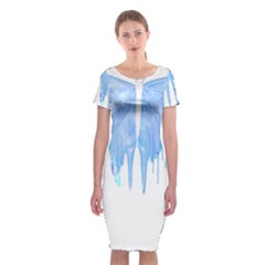 Butterfly Art T- Shirtmelting Butterfly Blue Wings Art  Design T- Shirt Classic Short Sleeve Midi Dress by maxcute