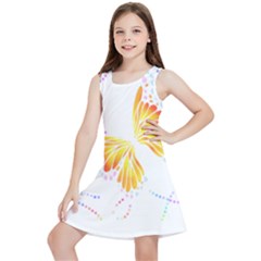 Butterfly Design T- Shirtbutterfly T- Shirt (1) Kids  Lightweight Sleeveless Dress