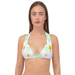 Butterfly Garden Flowers Pattern T- Shirt Butterfly Garden Flowers Pattern T- Shirt Double Strap Halter Bikini Top by maxcute