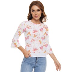 Butterfly T- Shirt Butterflies And Moths Pattern T- Shirt Bell Sleeve Top