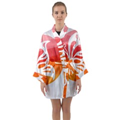 Butterfly T- Shirt Butterfly Orange Red Gradient T- Shirt Long Sleeve Satin Kimono