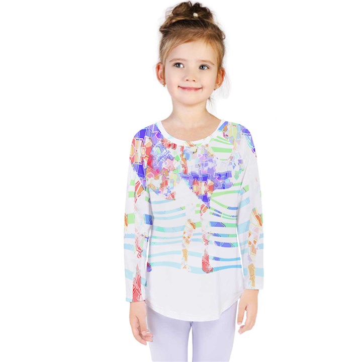 Camel Art T- Shirtcamel T- Shirt Kids  Long Sleeve Tee